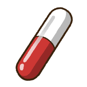 赤色の錠剤